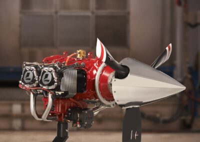 lycoming aircraft engine overhaul red with blades